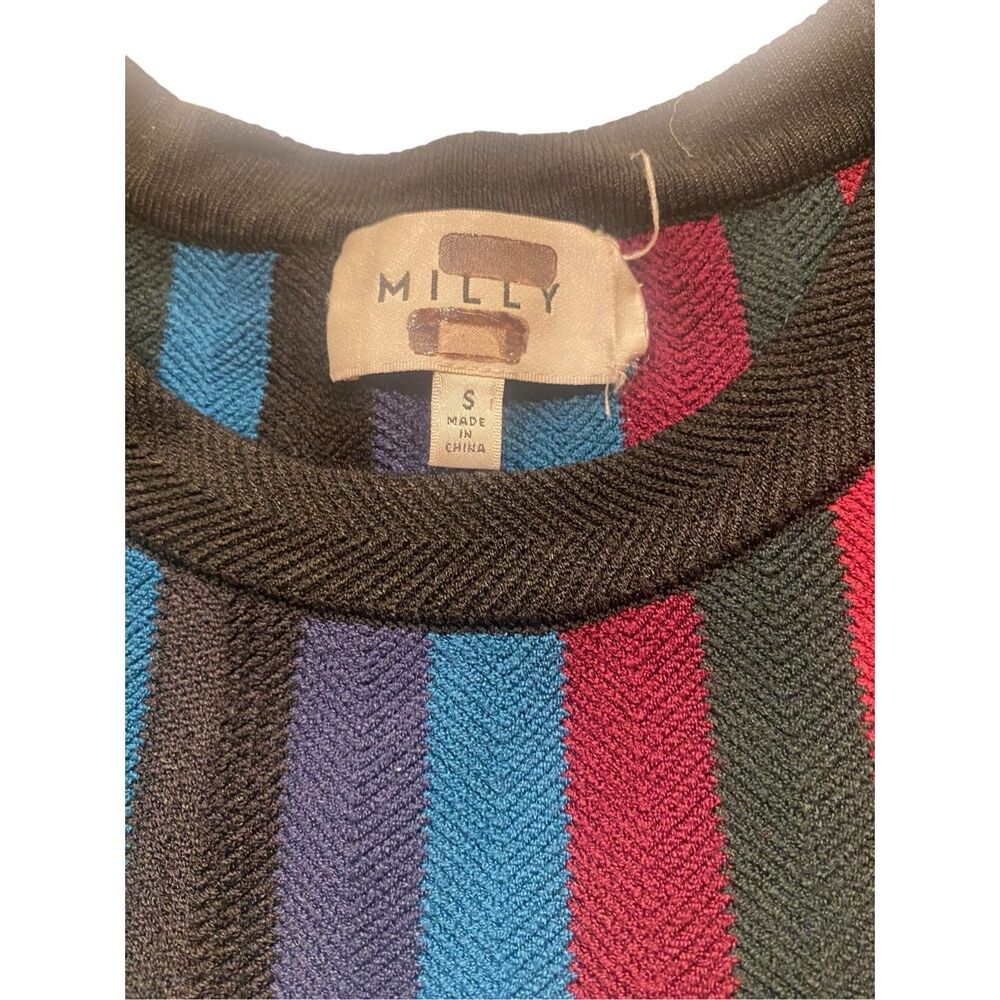 Milly Chevron Vertical Stripe Color Block Sheath … - image 8